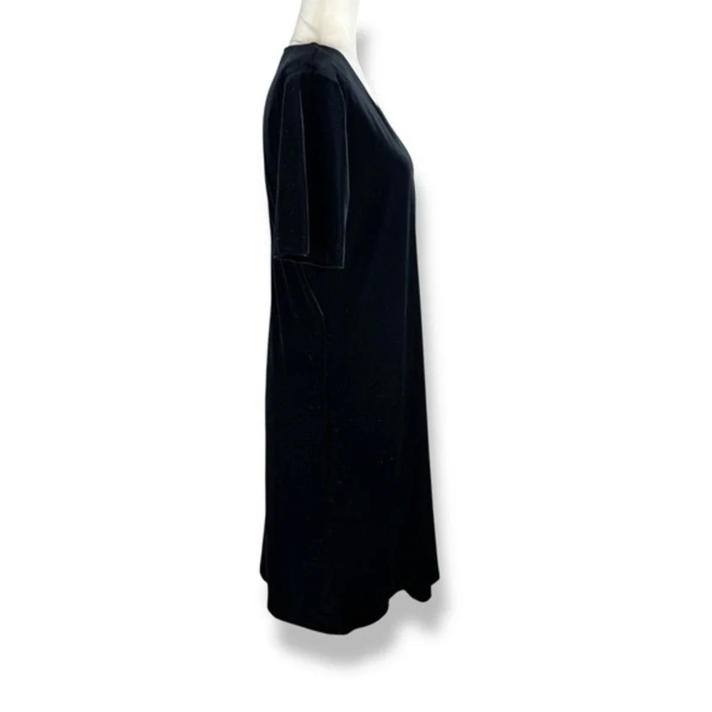Molly Malloy Black Velvet Dress Womens Size 12 Rhinestone Vintage 90s‎ USA Made